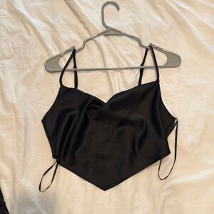 Black Satin Women's Top